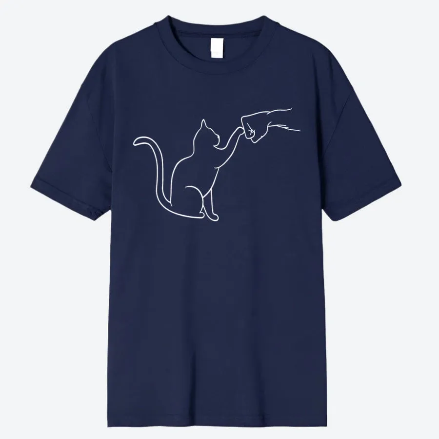 Minimalist Cat Graphic T-Shirts