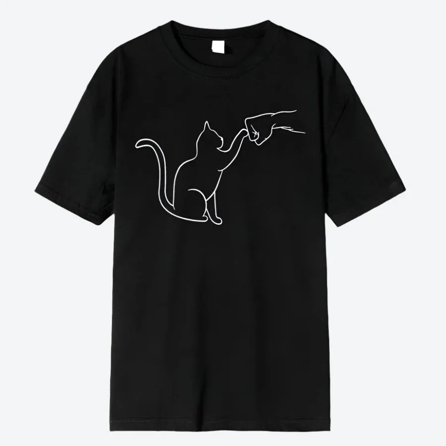Minimalist Cat Graphic T-Shirts