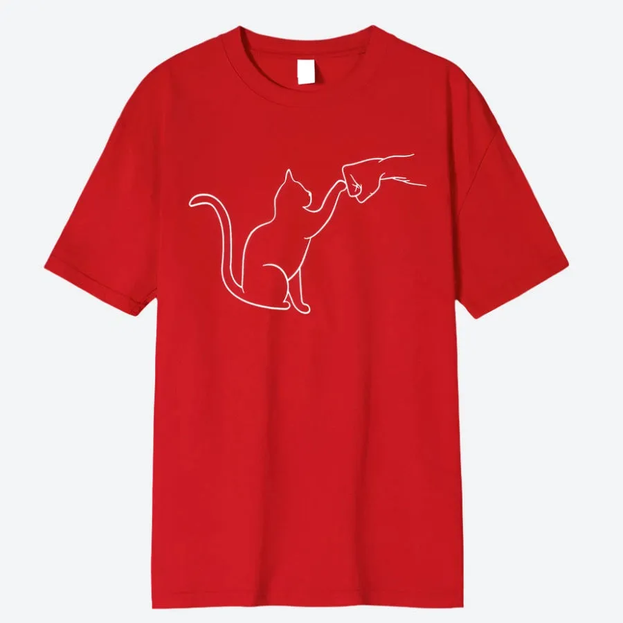 Minimalist Cat Graphic T-Shirts