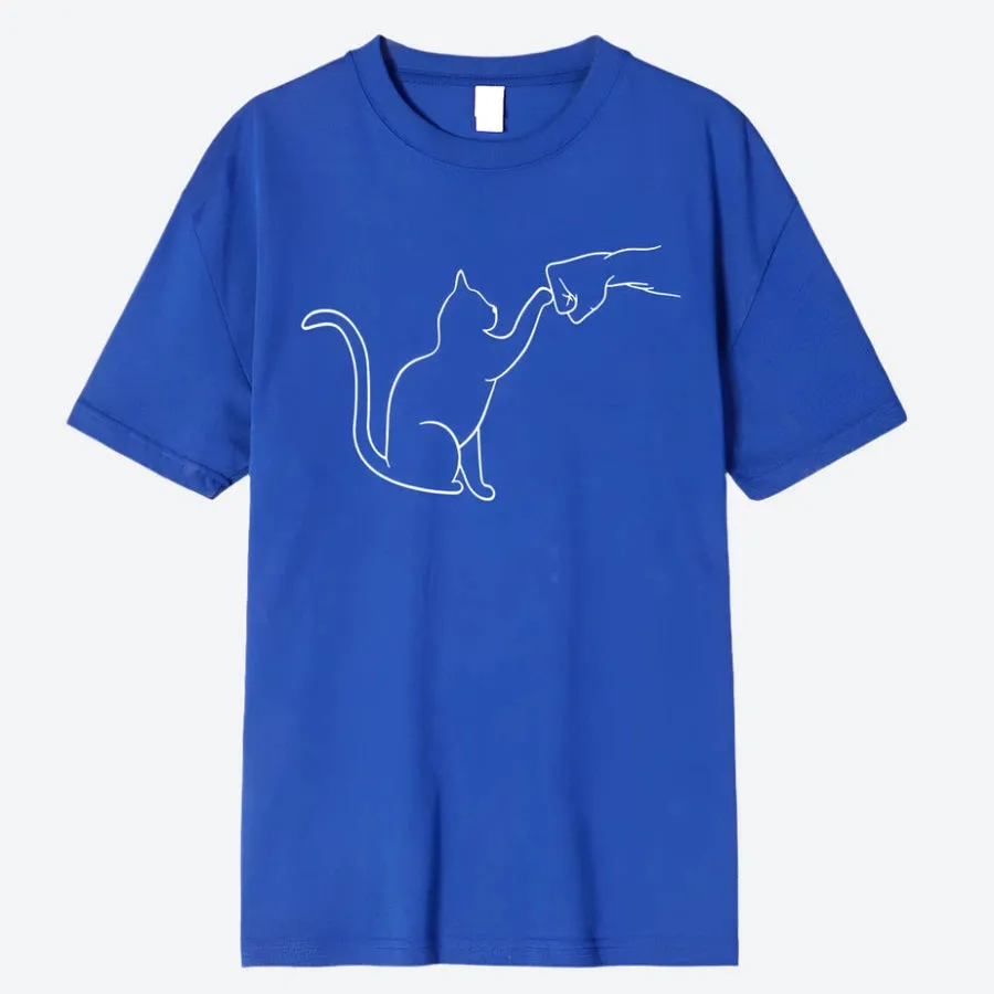 Minimalist Cat Graphic T-Shirts