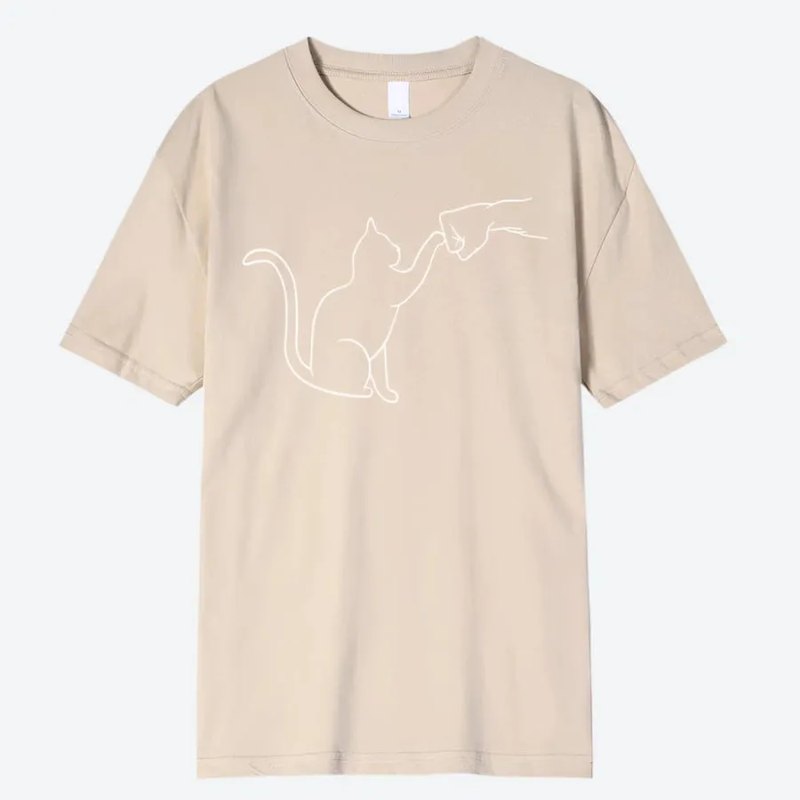Minimalist Cat Graphic T-Shirts