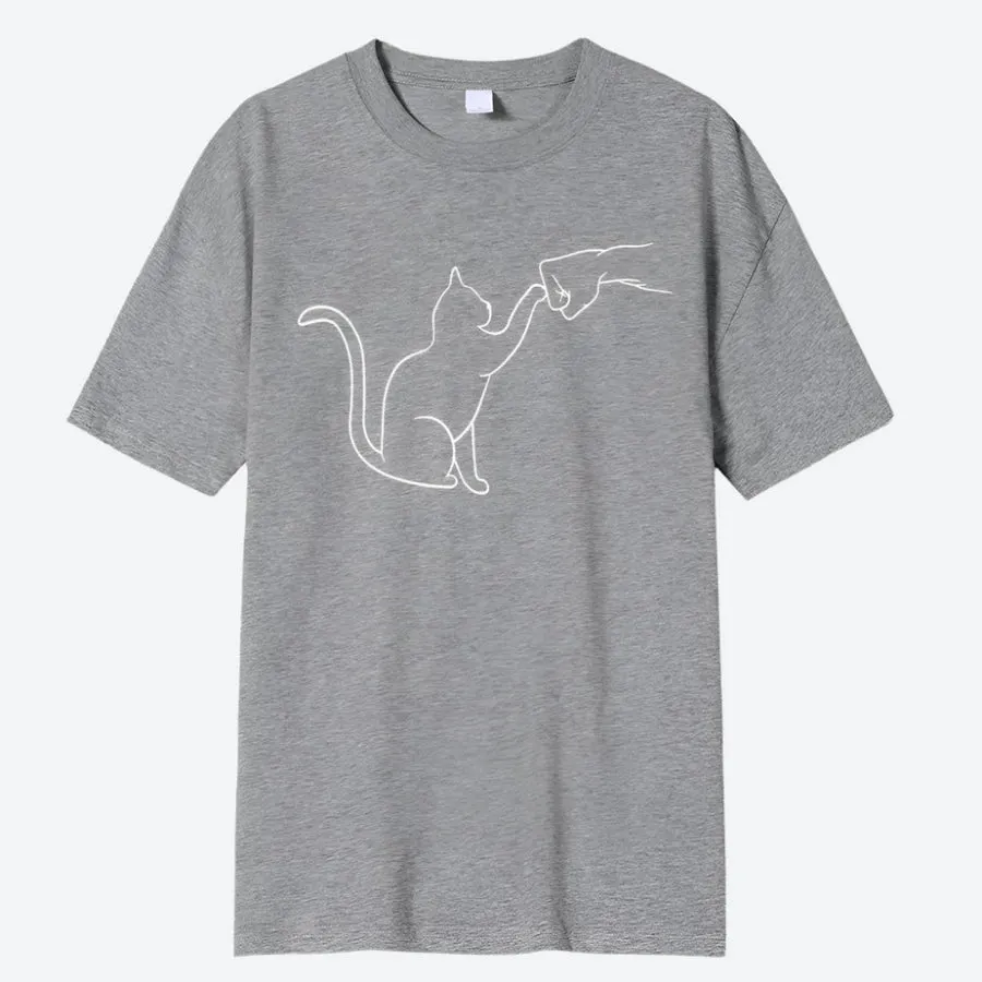 Minimalist Cat Graphic T-Shirts
