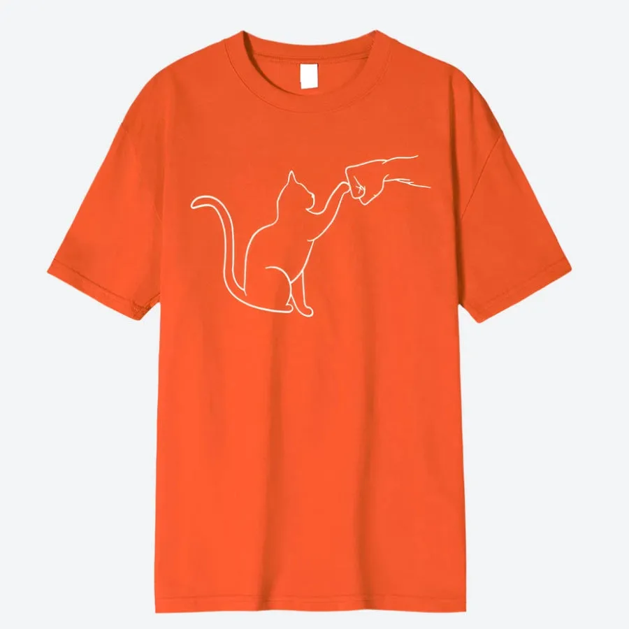 Minimalist Cat Graphic T-Shirts