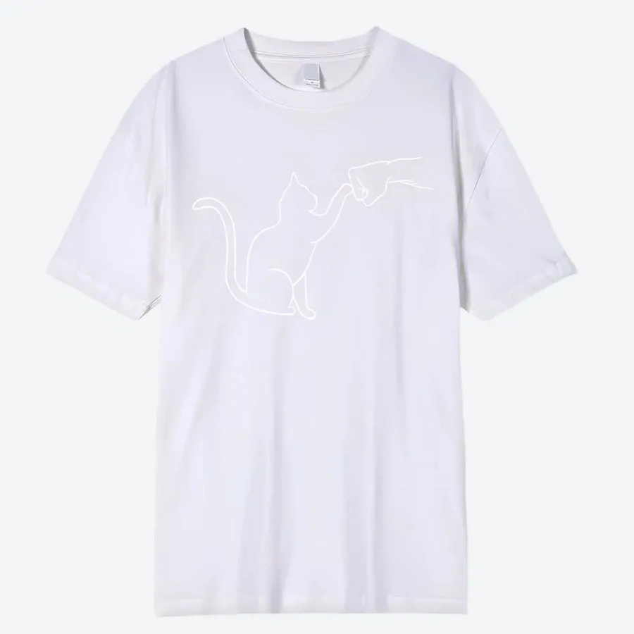 Minimalist Cat Graphic T-Shirts