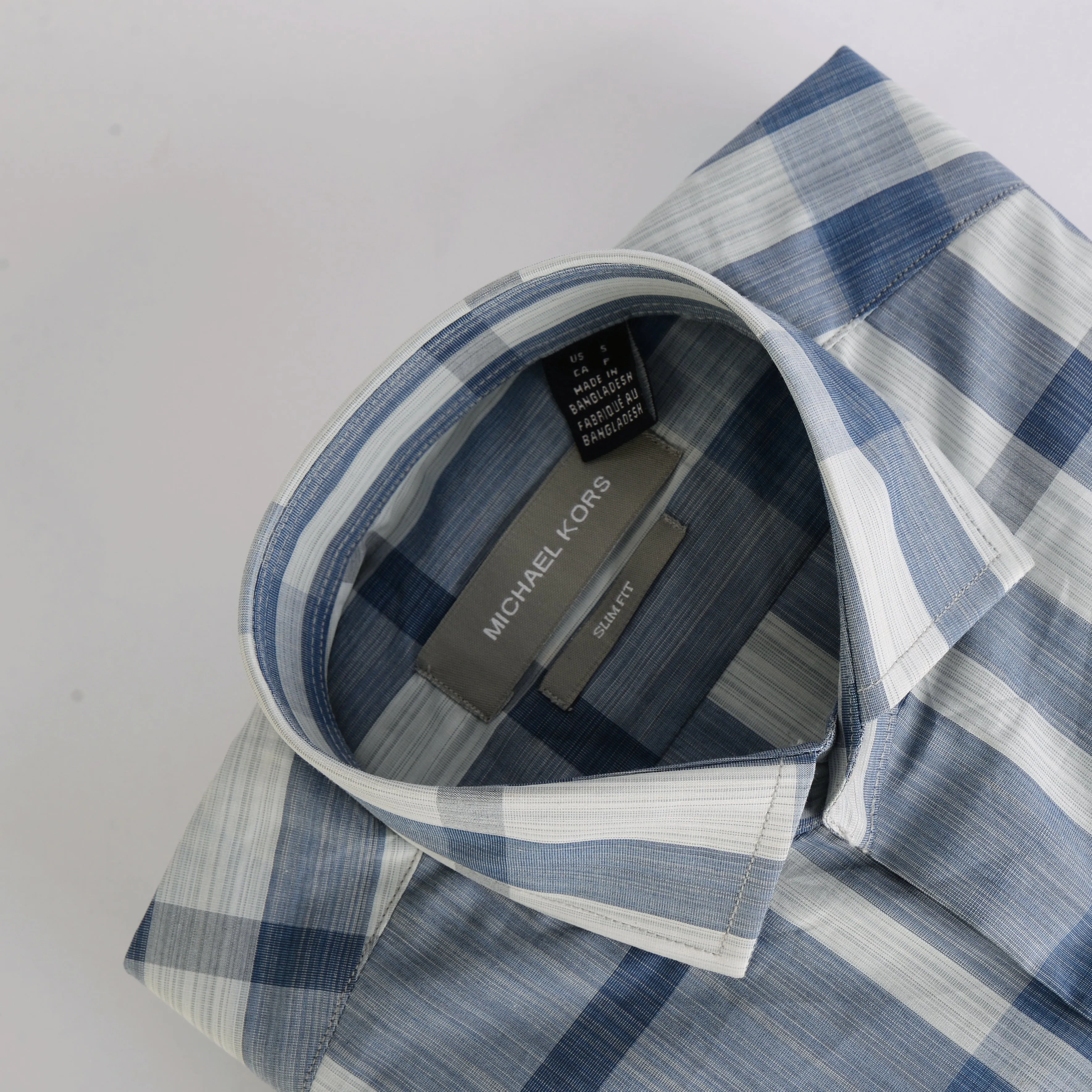 MK Blue Stripe Checkered Shirt