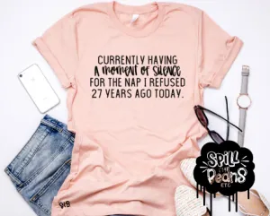 Moment of Silence for Nap Time Adult Women's Tank or Tee