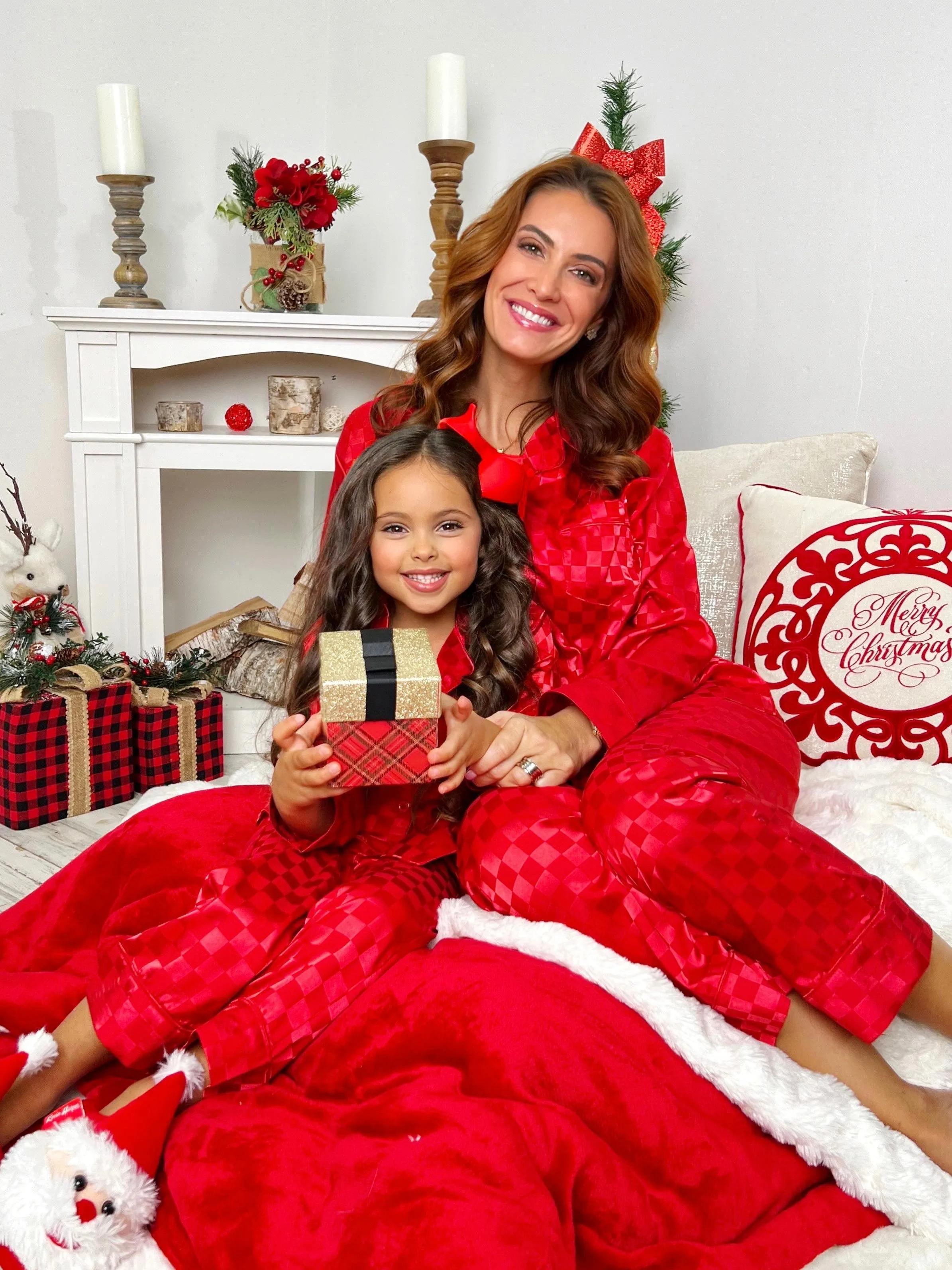 Mommy And Me Red Checkered Pajamas