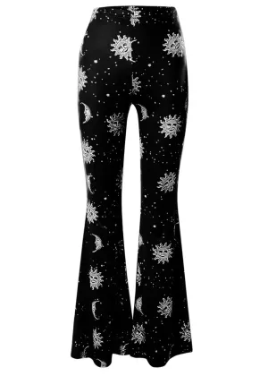 Moondance Moon Star Print Bell Bottoms