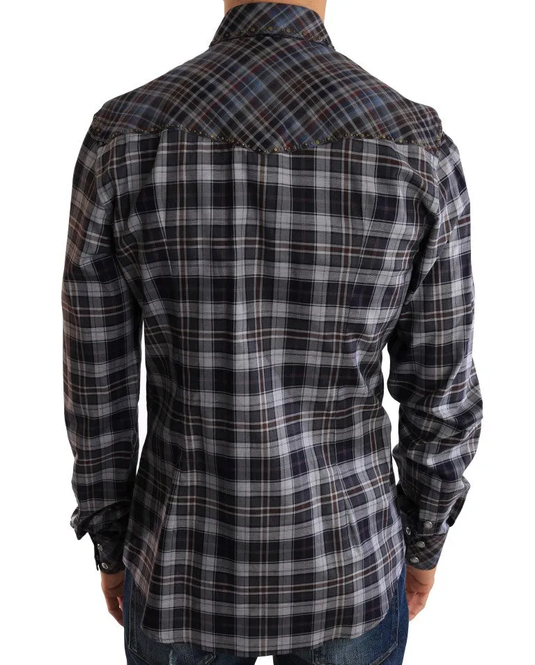 Multicolor Check Cotton Slim Fit Shirt