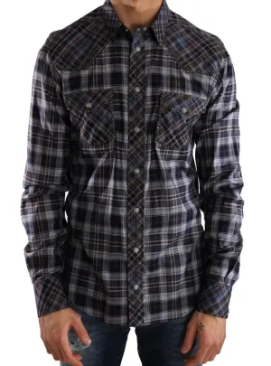 Multicolor Check Cotton Slim Fit Shirt
