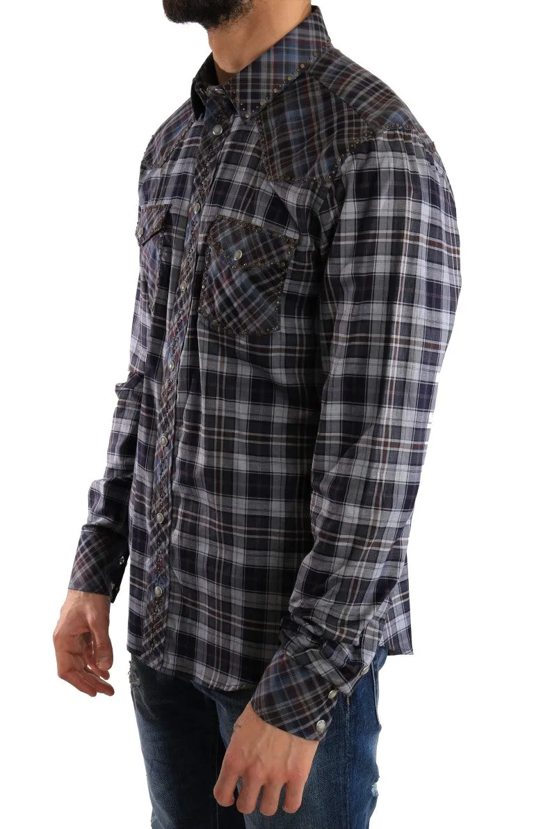 Multicolor Check Cotton Slim Fit Shirt