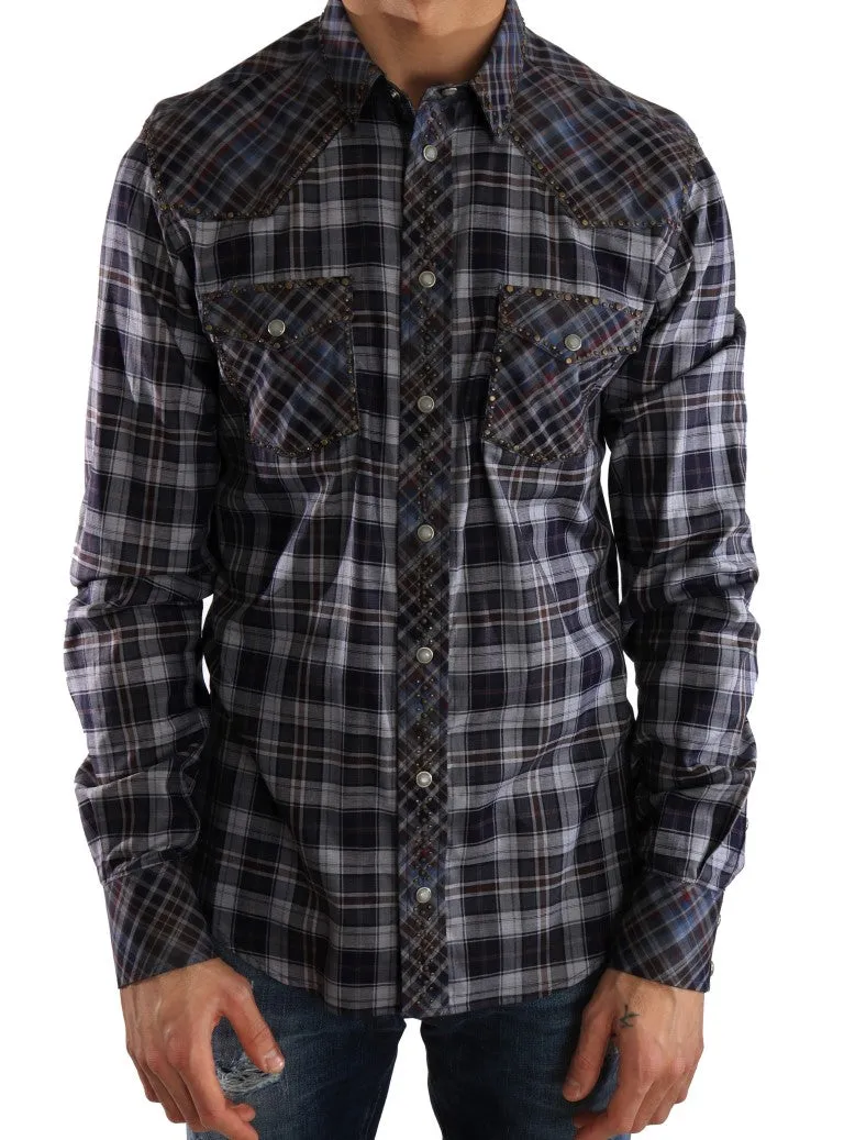 Multicolor Check Cotton Slim Fit Shirt