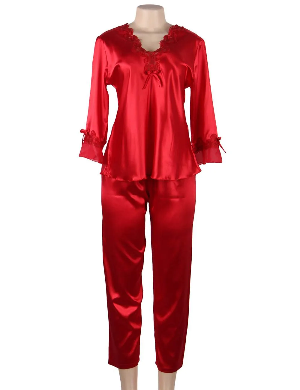 New High Quality Long Sleeve Silk Pajama Set Two Piece Set