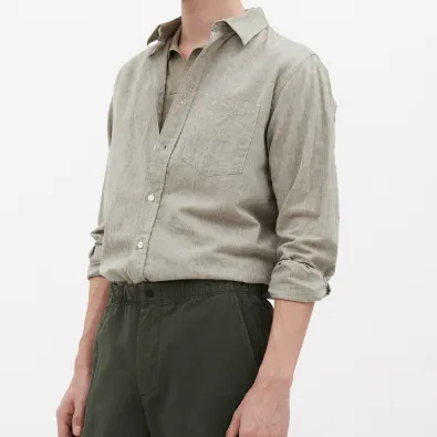 Norse Projects Algot Relaxed Cotton Linen Shirt Ivy Green