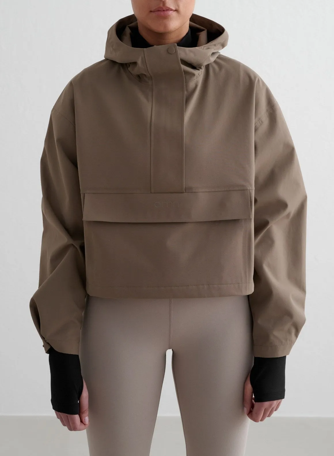 Nougat Cropped Waterproof Anorak