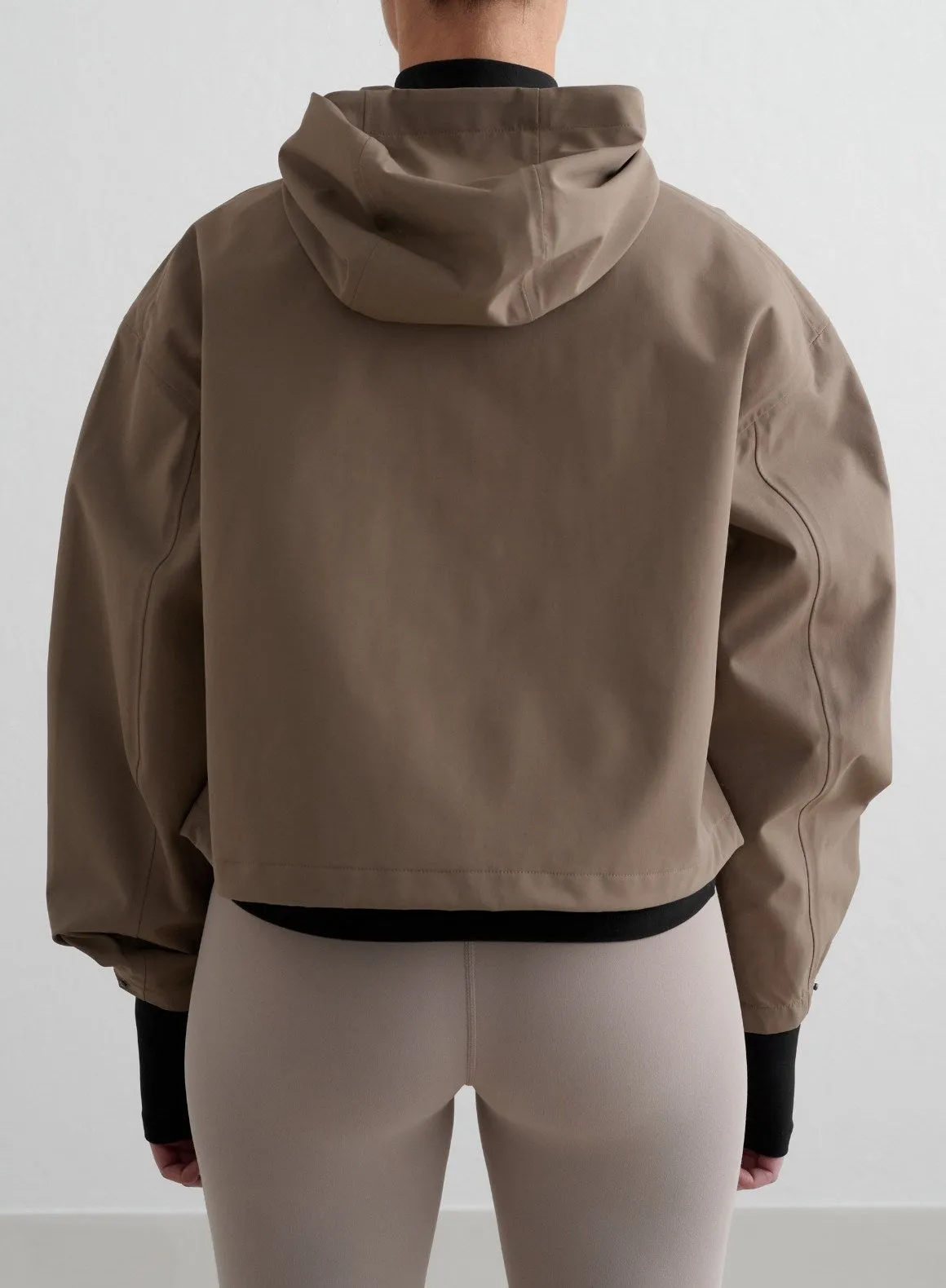 Nougat Cropped Waterproof Anorak