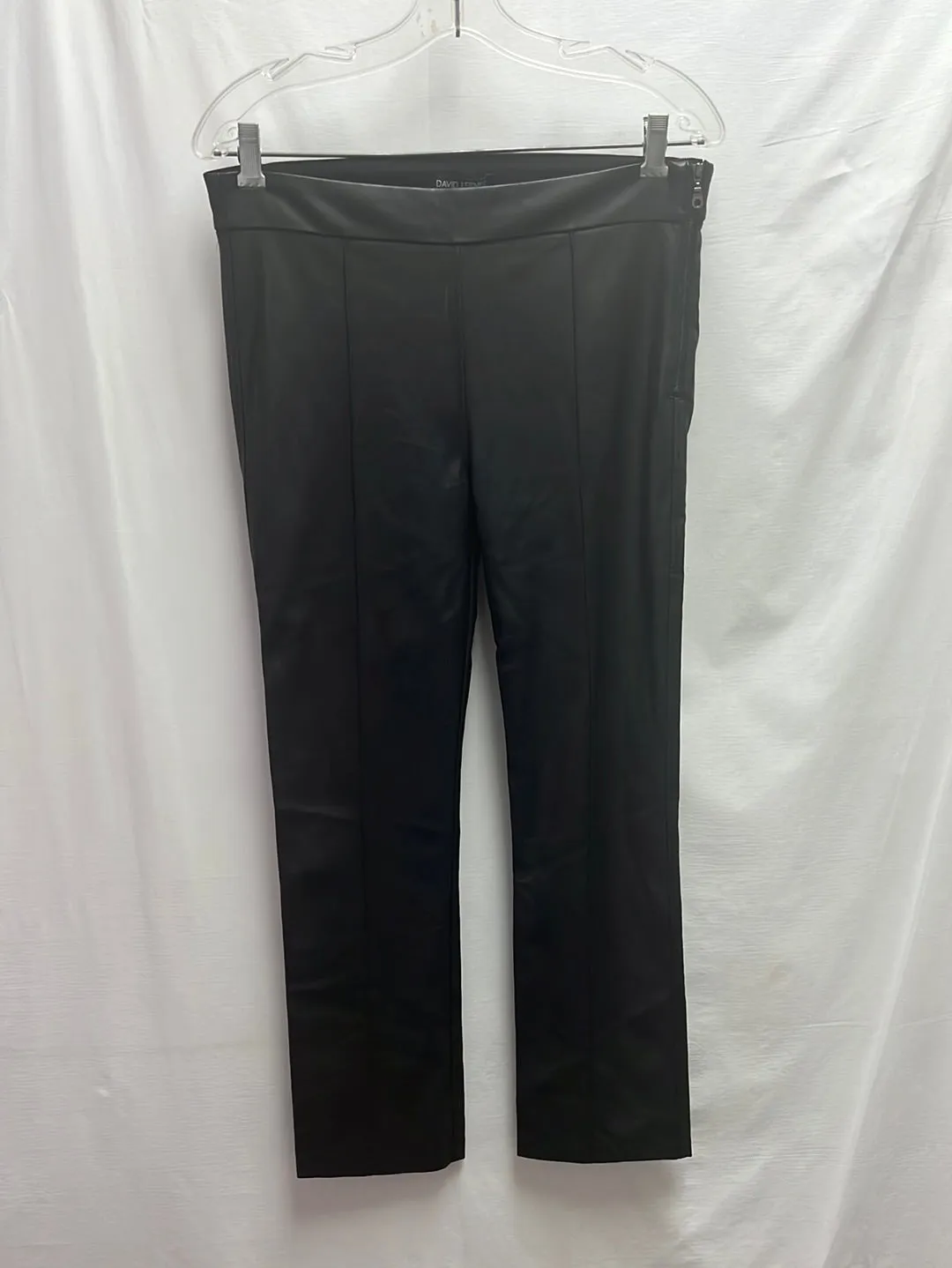 NWT -- DAVID LERNER black Faux-Leather Pants -- Large
