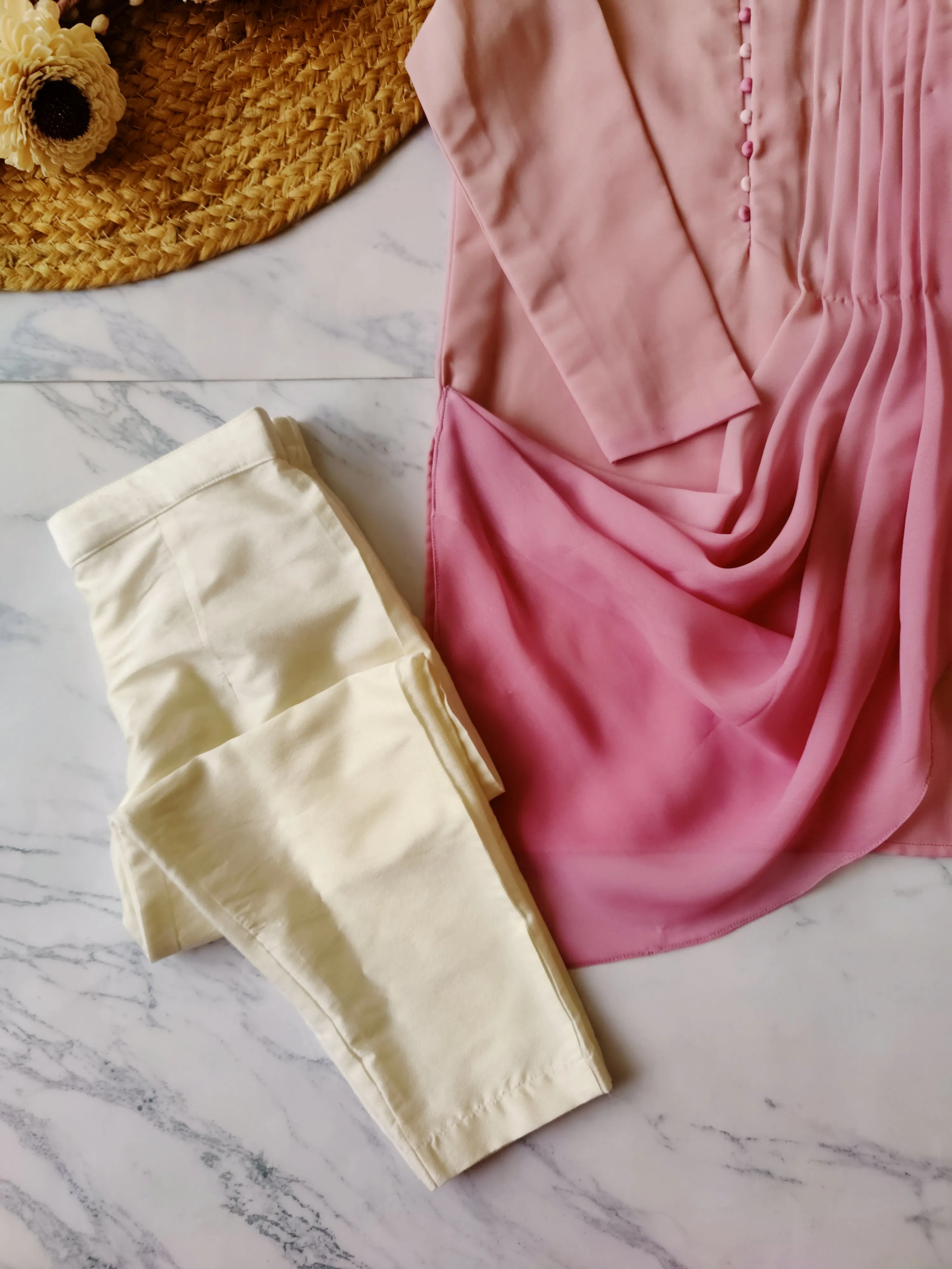 Onion Pink Ombre Kurta Pajamas