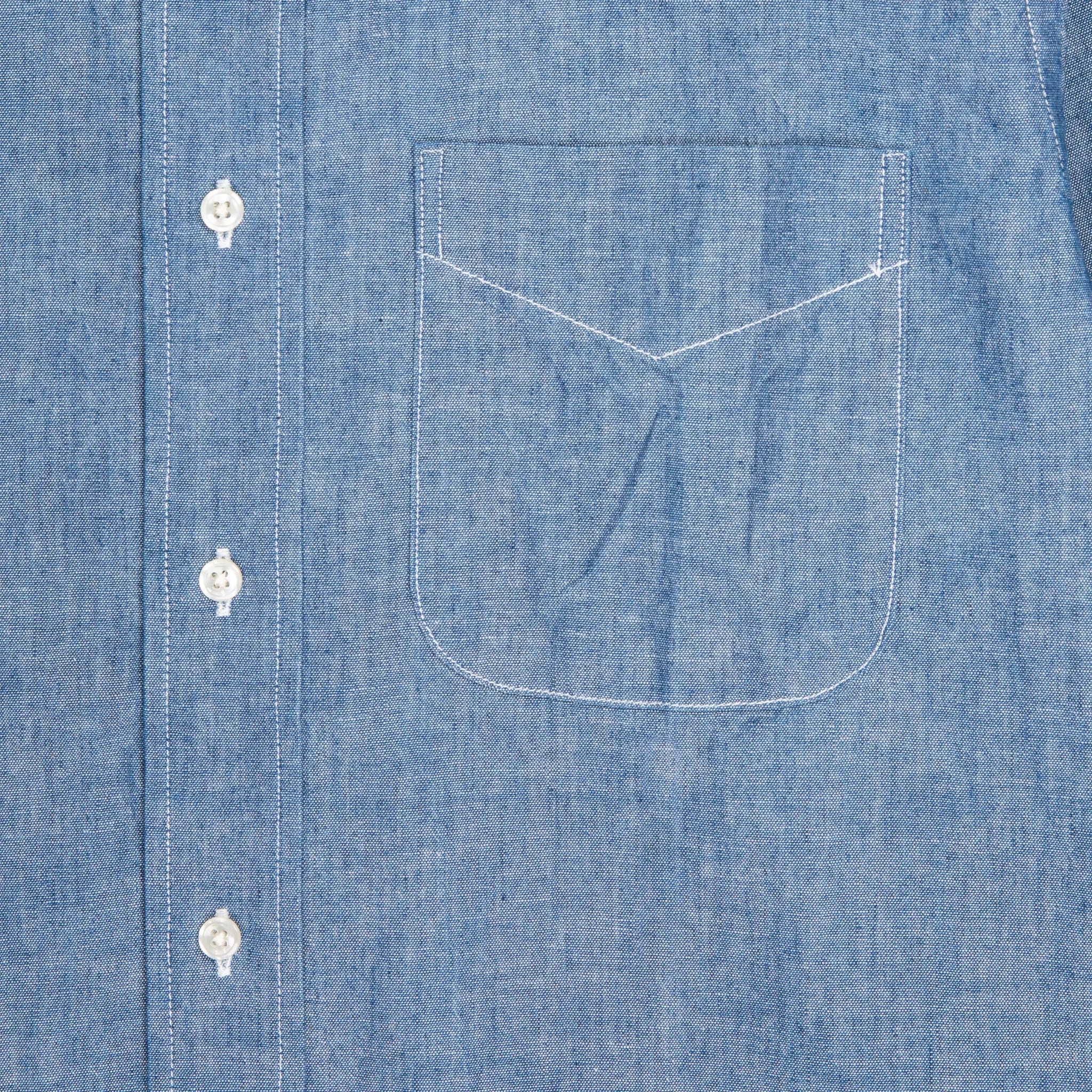 Orslow Button Down Washed Chambray Shirt