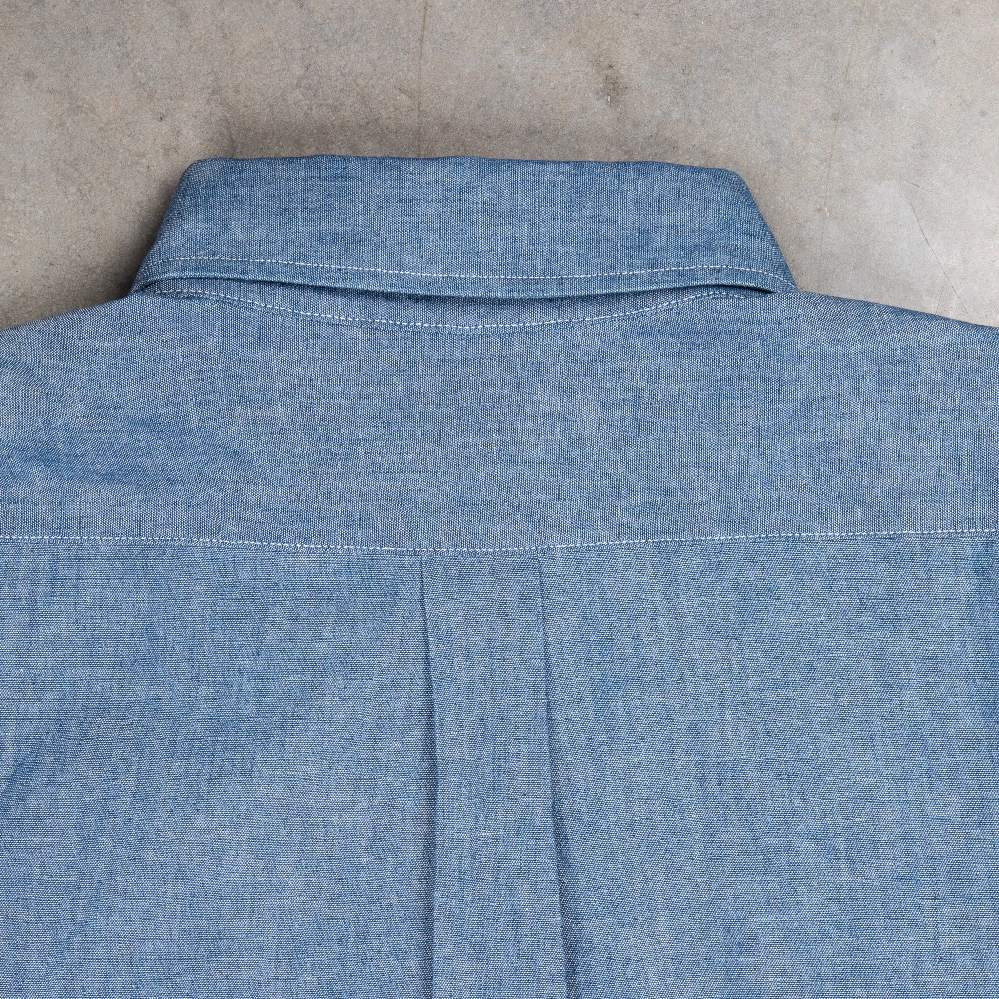 Orslow Button Down Washed Chambray Shirt