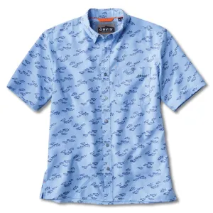 Orvis Printed Tech Chambray Short Sleeved Shirt