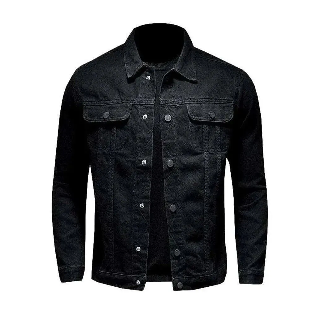 Outerwear black men's denim jacket