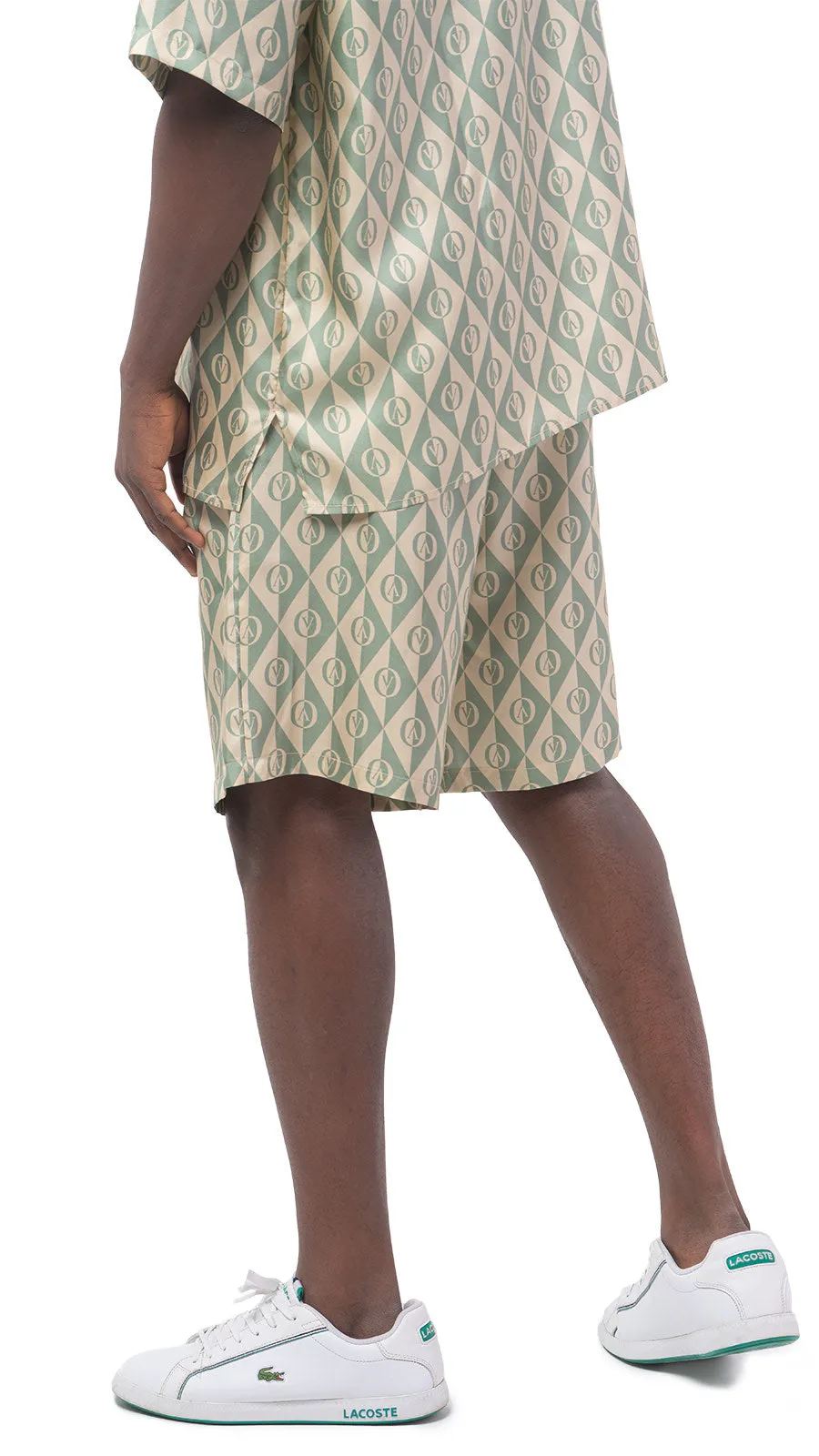 OV Rhombus Print Silk Bowling Shorts