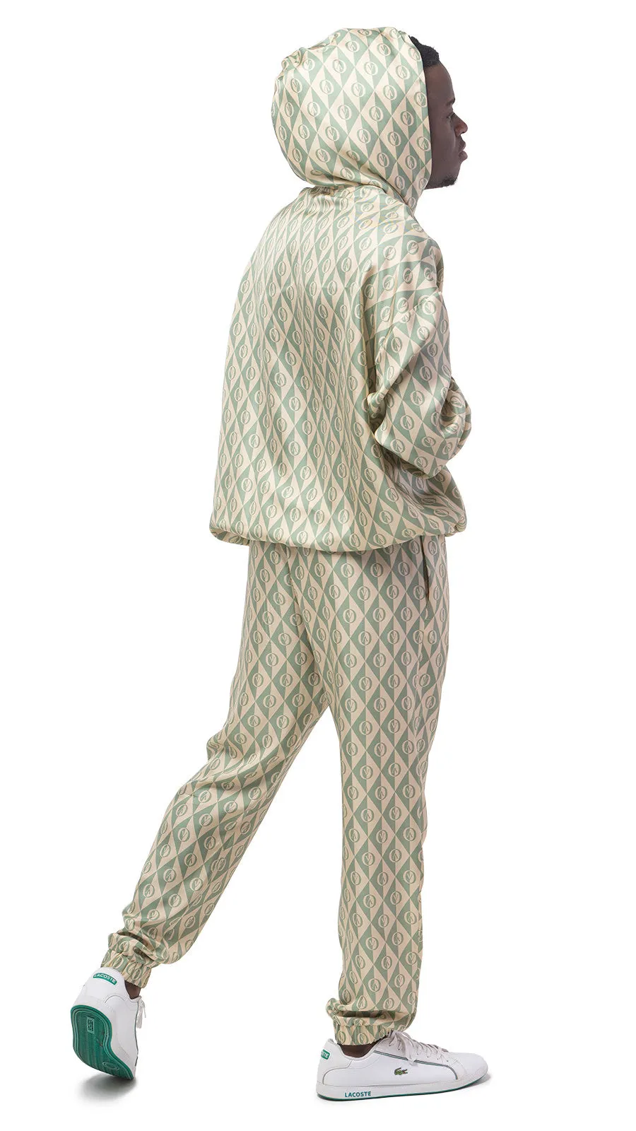 OV Rhombus Print Silk Hoodie