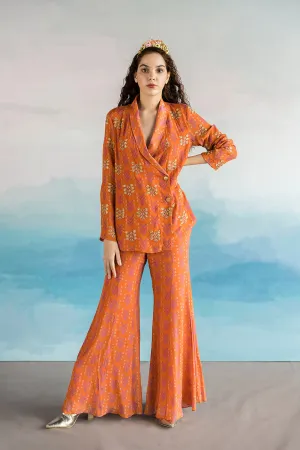Overlap Jacket And Pant Set