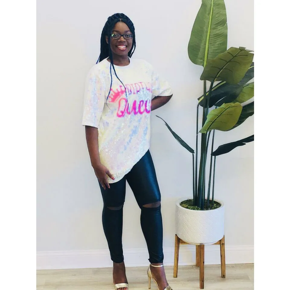 Oversized Birthday Girl Sequin Tops