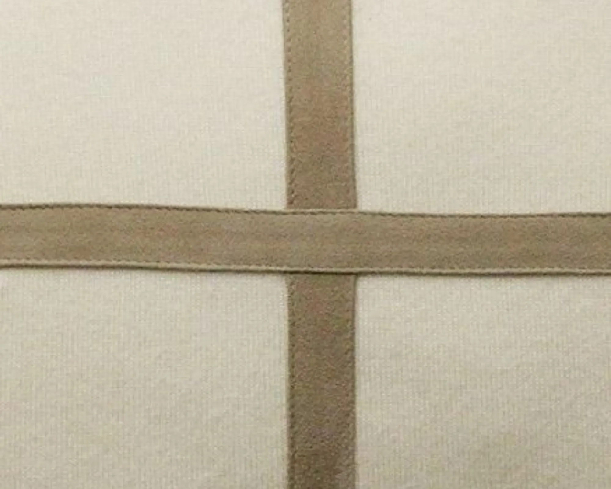 Palermo Cashmere Pillow with Cross Suede - Ivory