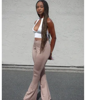 Paris Wrap Up Flare Pants(Mocha)