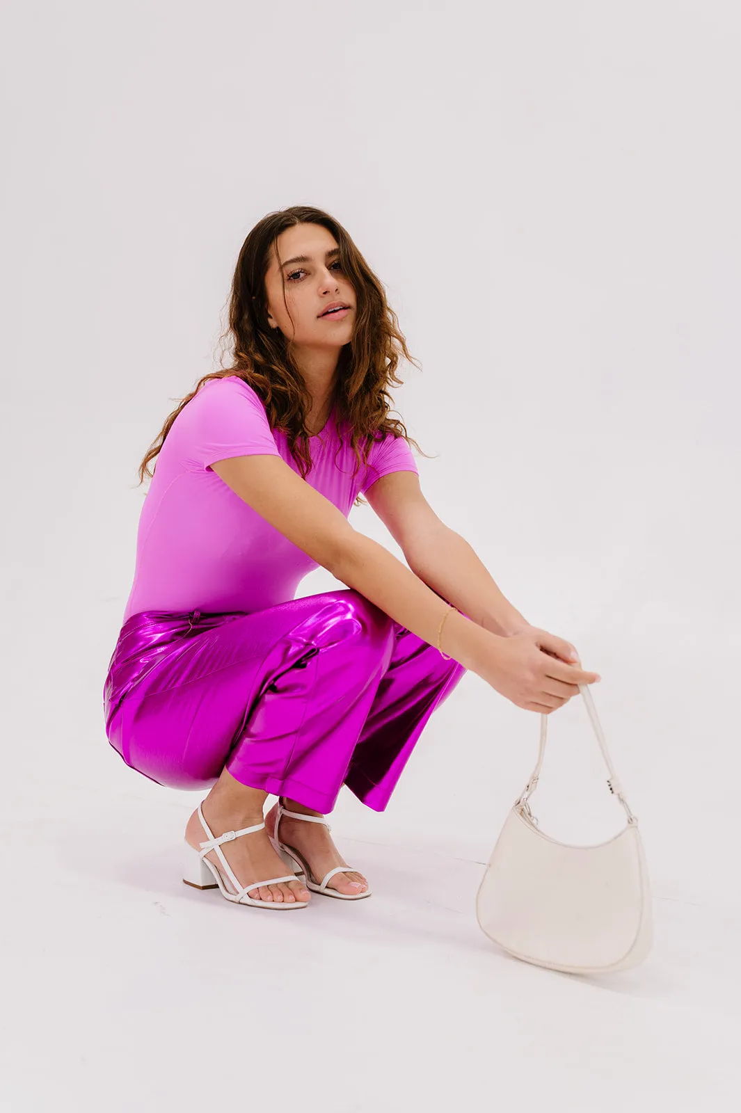 Party On Metallic Pant // Pink