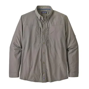 Patagonia Mens Long Sleeve Chambray Sun Stretch Shirt - Hex Grey