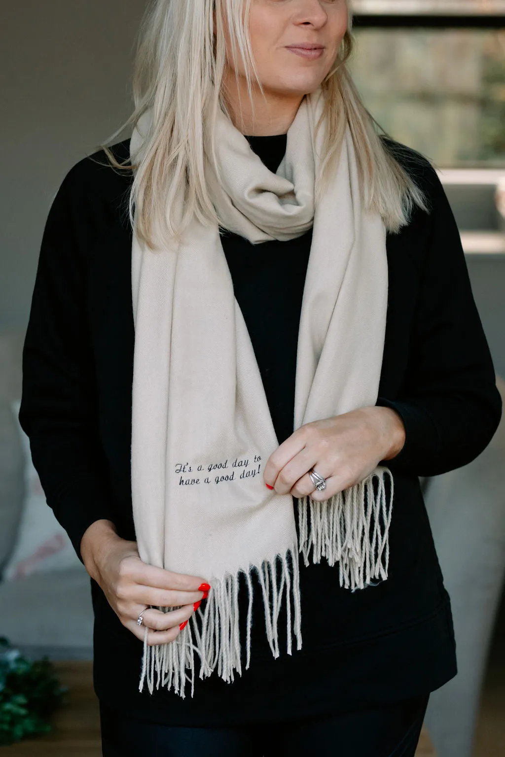 Personalised Message Cashmere Blend Scarf