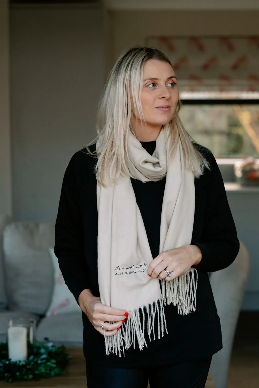 Personalised Message Cashmere Blend Scarf