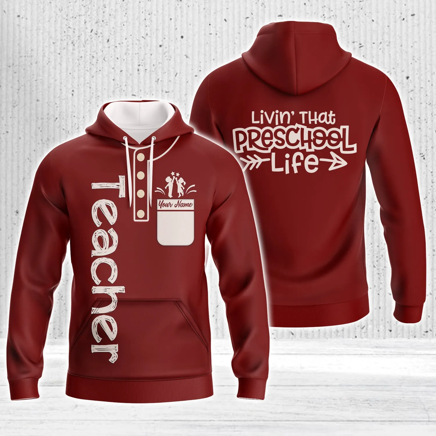 Personalized Preschool Teacher Graphic Design 3D Printed Shirts