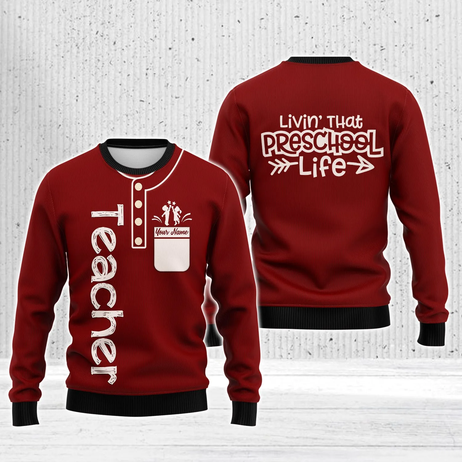 Personalized Preschool Teacher Graphic Design 3D Printed Shirts