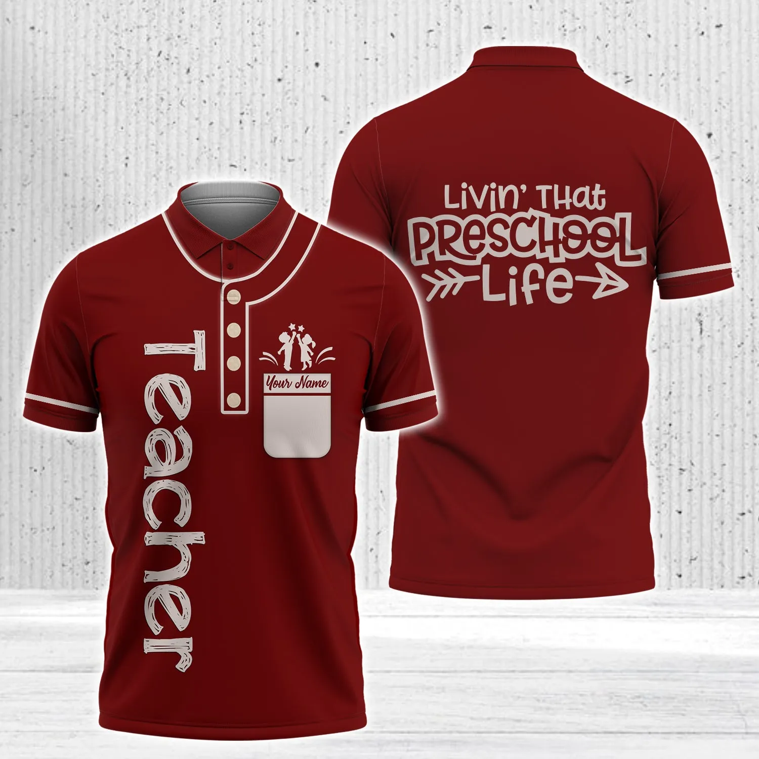 Personalized Preschool Teacher Graphic Design 3D Printed Shirts