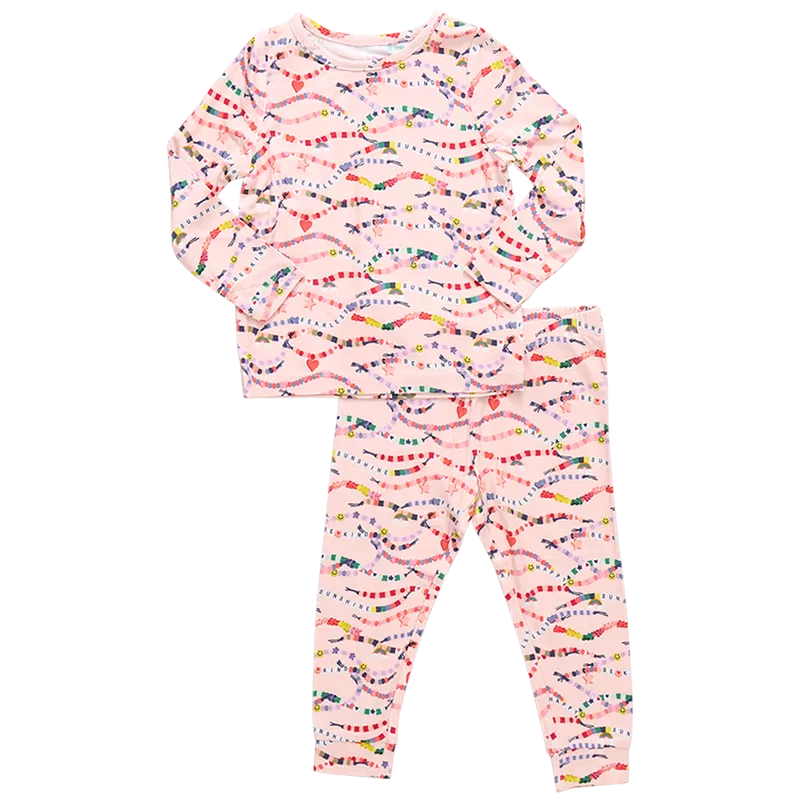 Pink Chicken Kids Bamboo PJ Set - Friendship Bracelet Era