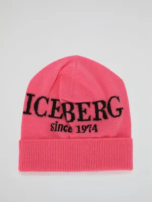 Pink Logo Cashmere Knitted Beanie