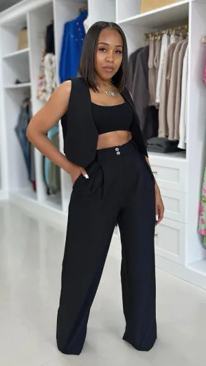Pleated Flare Pants