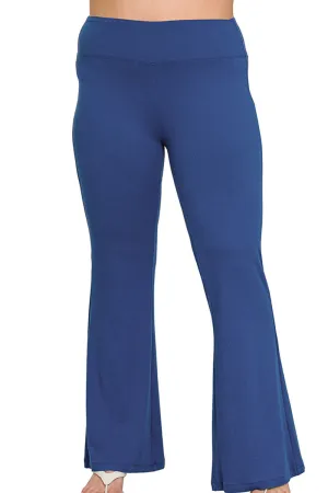 Plus Size Just Breathe Light Navy Flare Butter Yoga Pants