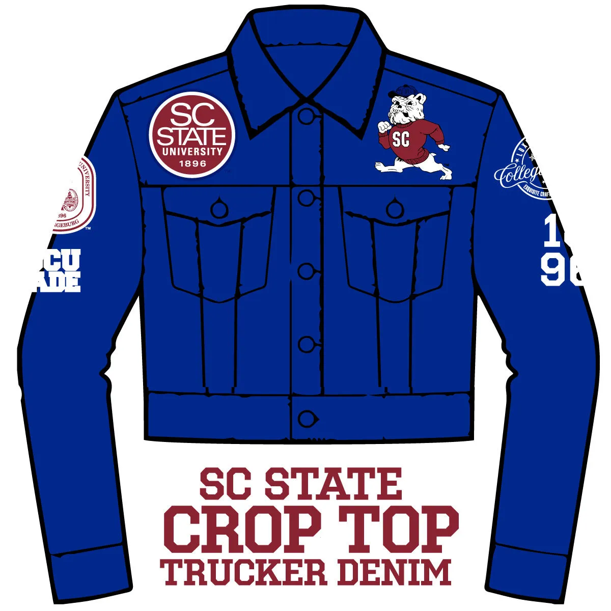 Pre Order ( Ship March 15) SC STATE  | Chenille Crop DENIM
