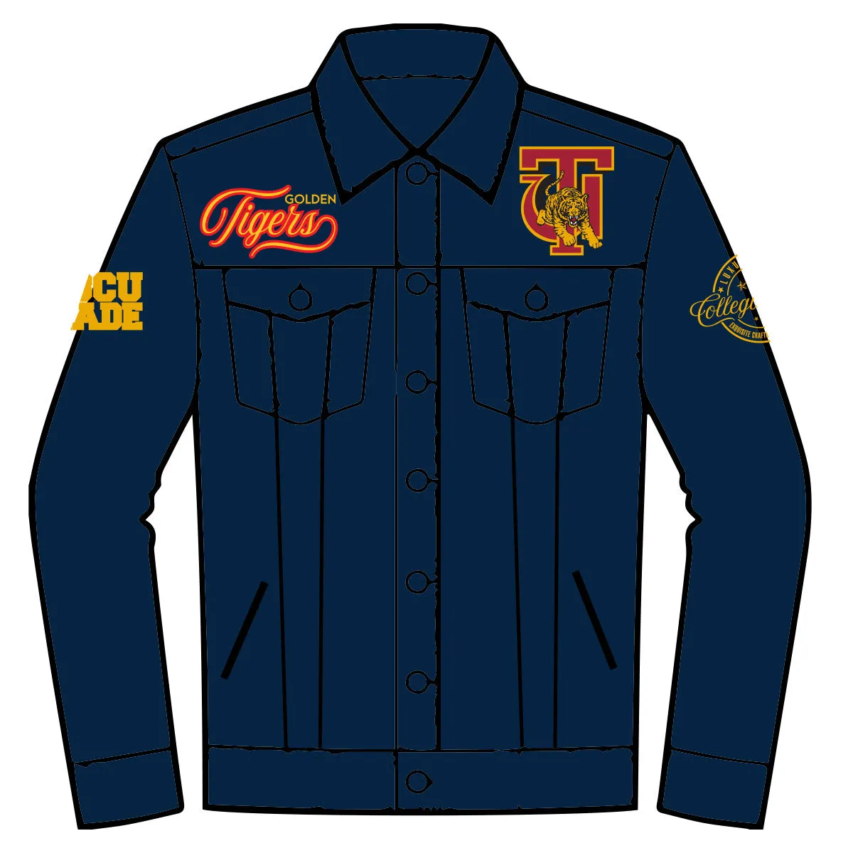 Pre Order ( Ship March 1st) TUSKEGEE UNIV. | Dark Trucker DENIM
