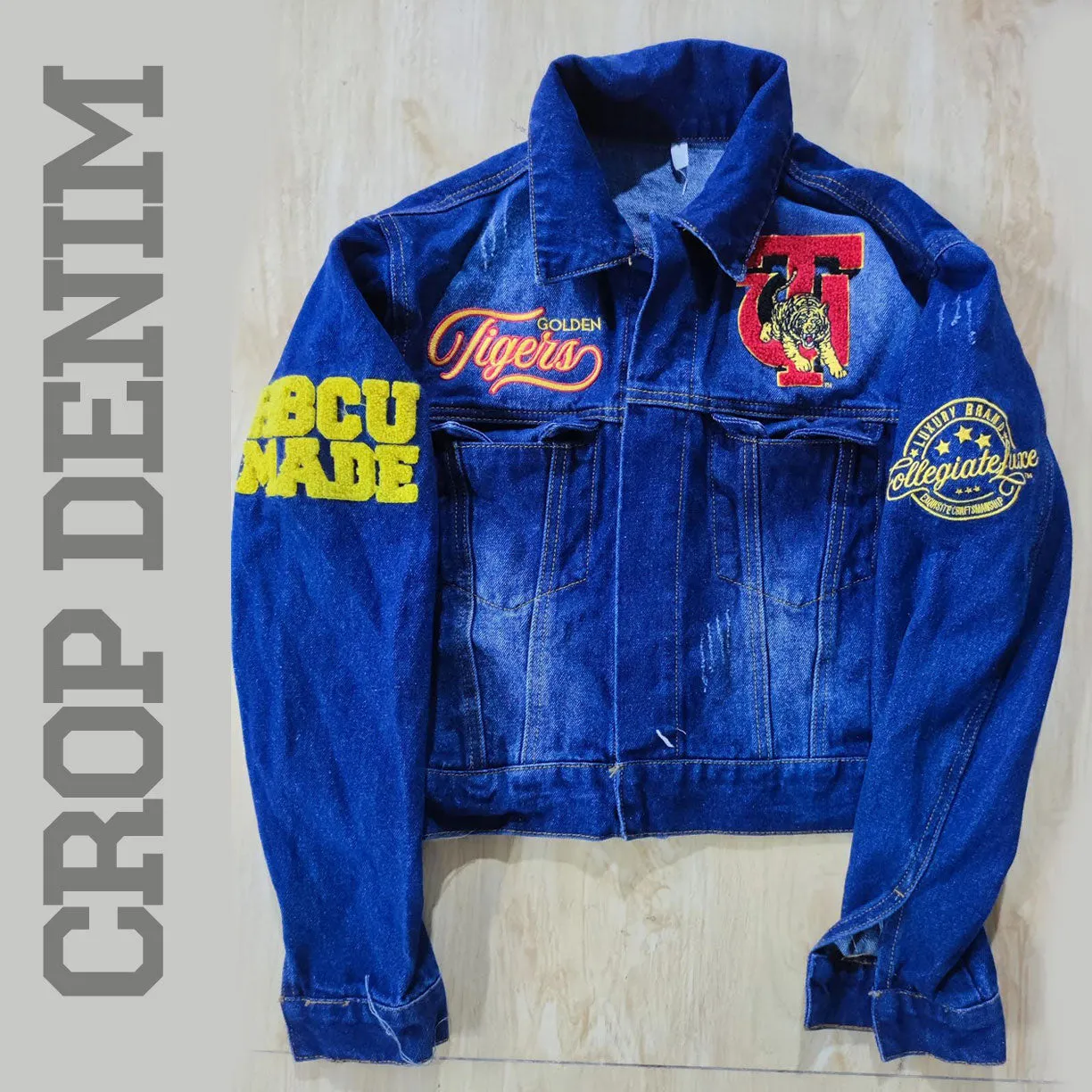 Pre Order ( Ship March 1st) TUSKEGEE UNIV. | Dark Trucker DENIM