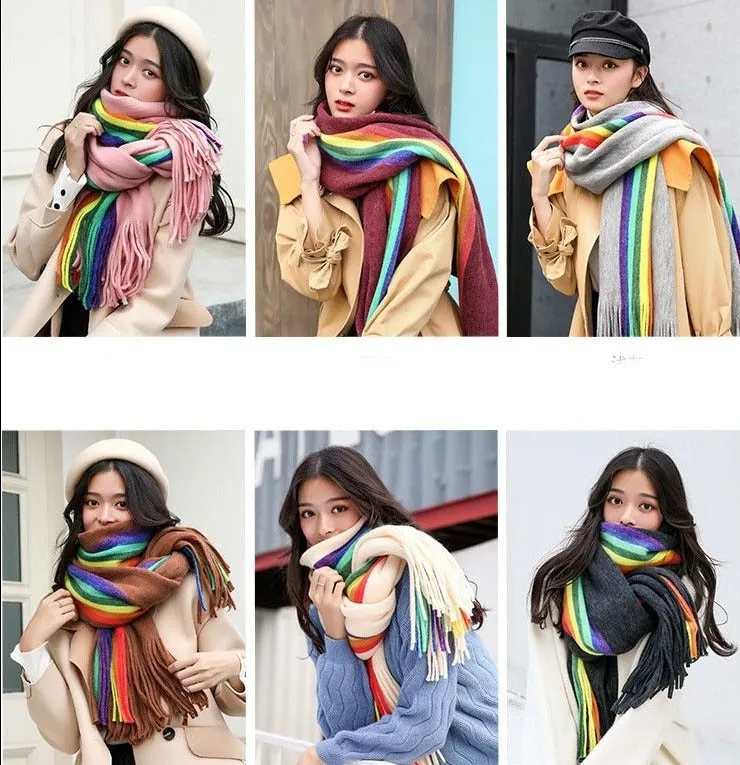 Rainbow Cashmere Scarf
