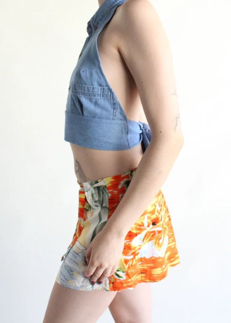 RCYCLD Denim Halter Top
