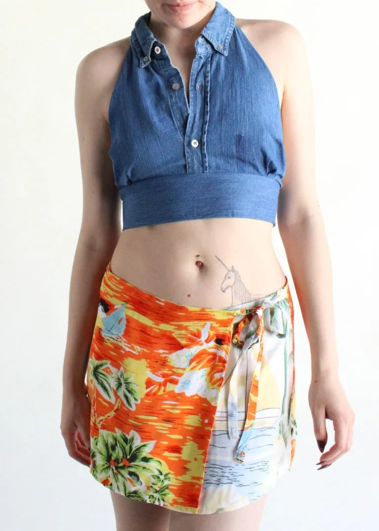 RCYCLD Denim Halter Top