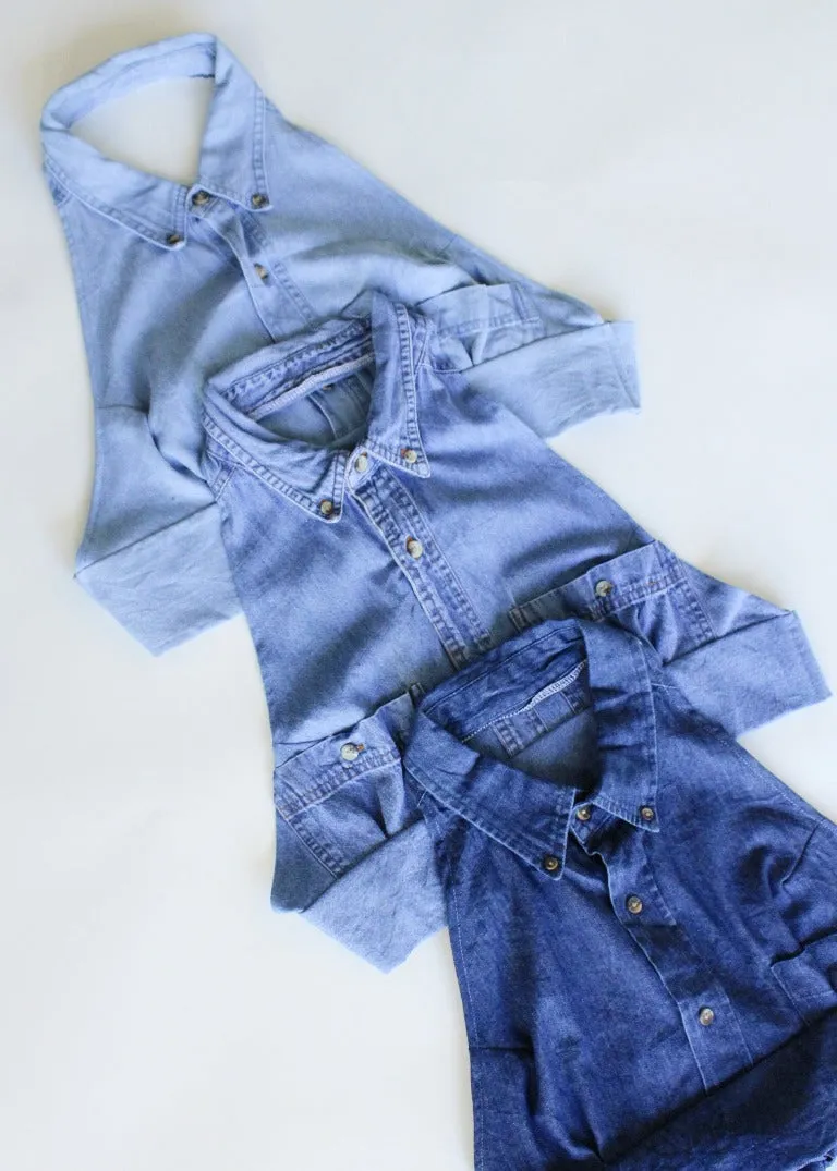 RCYCLD Denim Halter Top